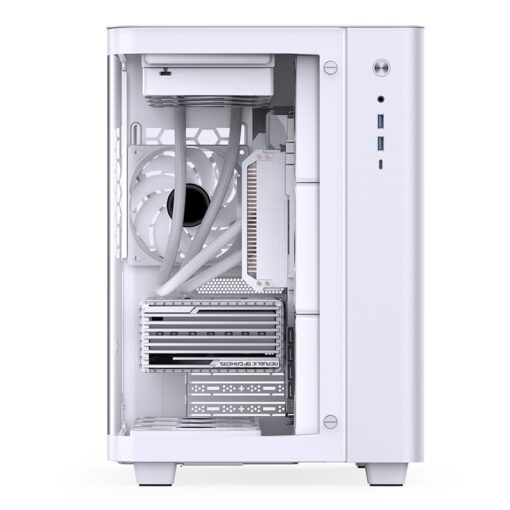 Jonsbo TK-3 White One-piece Curved Glass Mid-Tower Case - Support BTF MB, Dual 360 AIO