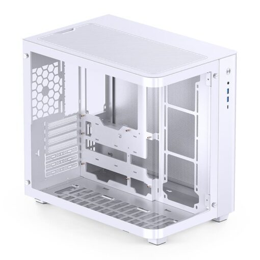 Jonsbo TK-3 White One-piece Curved Glass Mid-Tower Case - Support BTF MB, Dual 360 AIO