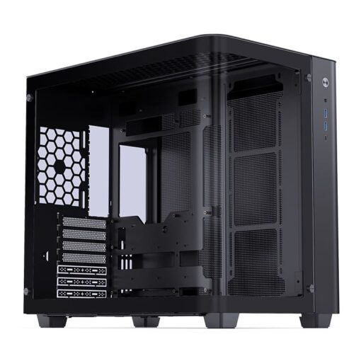 Jonsbo TK-3 Black One-piece Curved Glass Mid-Tower Case - Support BTF MB, Dual 360 AIO