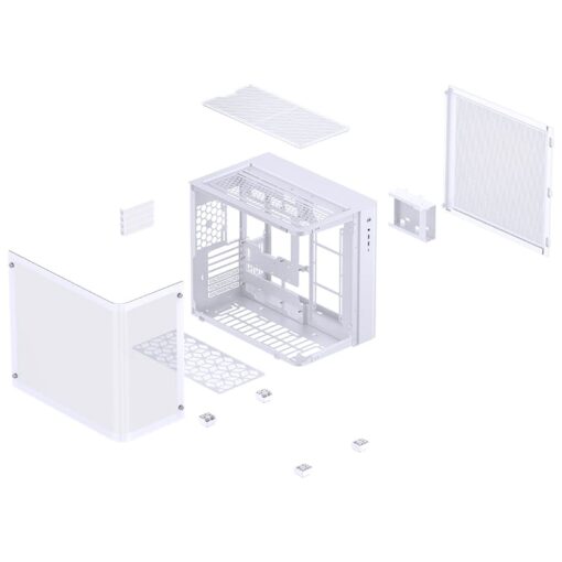 Jonsbo TK-3 White One-piece Curved Glass Mid-Tower Case - Support BTF MB, Dual 360 AIO