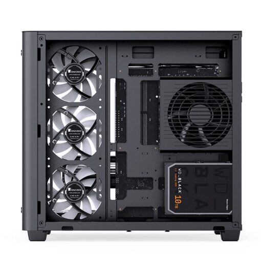 Jonsbo TK-3 Black One-piece Curved Glass Mid-Tower Case - Support BTF MB, Dual 360 AIO