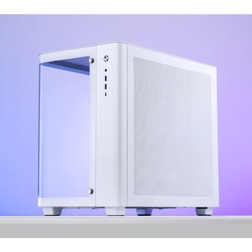 Jonsbo TK-3 White One-piece Curved Glass Mid-Tower Case - Support BTF MB, Dual 360 AIO