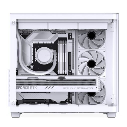 Jonsbo TK-3 White One-piece Curved Glass Mid-Tower Case - Support BTF MB, Dual 360 AIO
