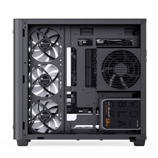 Jonsbo TK-3 Black One-piece Curved Glass Mid-Tower Case - Support BTF MB, Dual 360 AIO