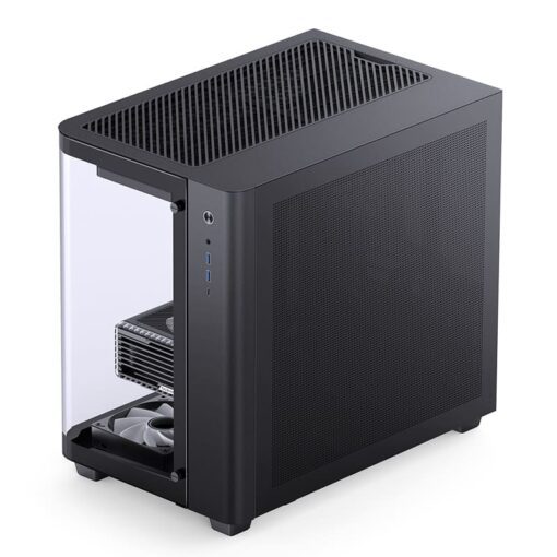 Jonsbo TK-3 Black One-piece Curved Glass Mid-Tower Case - Support BTF MB, Dual 360 AIO