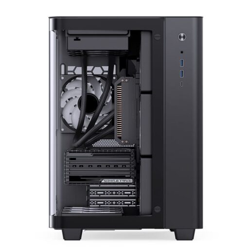 Jonsbo TK-3 Black One-piece Curved Glass Mid-Tower Case - Support BTF MB, Dual 360 AIO