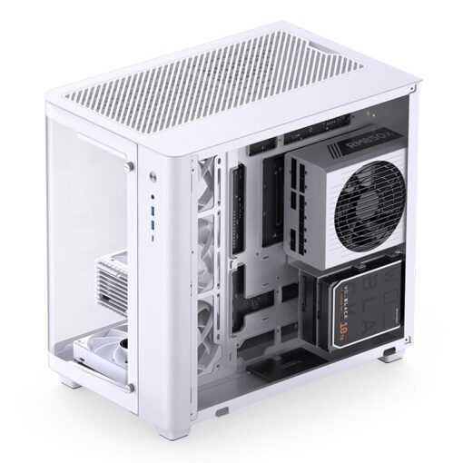 Jonsbo TK-3 White One-piece Curved Glass Mid-Tower Case - Support BTF MB, Dual 360 AIO