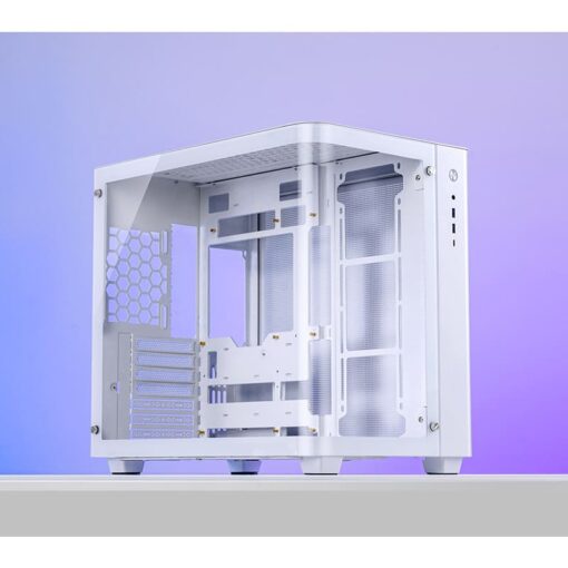 Jonsbo TK-3 White One-piece Curved Glass Mid-Tower Case - Support BTF MB, Dual 360 AIO