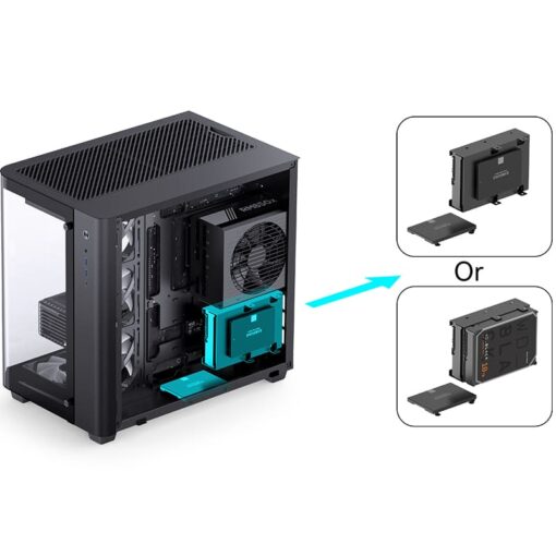 Jonsbo TK-3 Black One-piece Curved Glass Mid-Tower Case - Support BTF MB, Dual 360 AIO