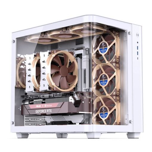 Jonsbo TK-3 White One-piece Curved Glass Mid-Tower Case - Support BTF MB, Dual 360 AIO
