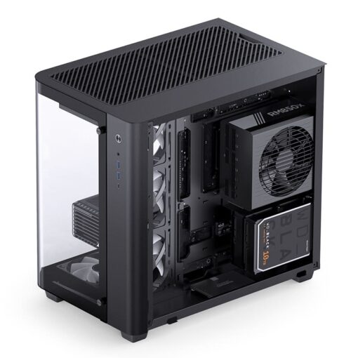 Jonsbo TK-3 Black One-piece Curved Glass Mid-Tower Case - Support BTF MB, Dual 360 AIO