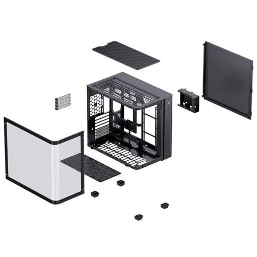 Jonsbo TK-3 Black One-piece Curved Glass Mid-Tower Case - Support BTF MB, Dual 360 AIO