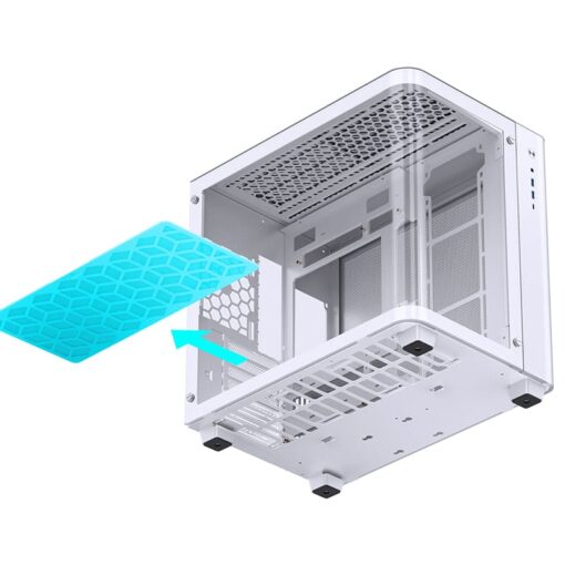 Jonsbo TK-3 White One-piece Curved Glass Mid-Tower Case - Support BTF MB, Dual 360 AIO