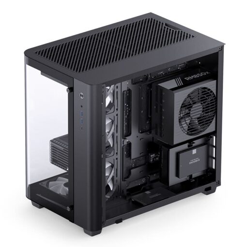 Jonsbo TK-3 Black One-piece Curved Glass Mid-Tower Case - Support BTF MB, Dual 360 AIO