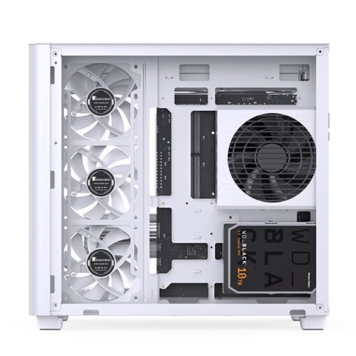 Jonsbo TK-3 White One-piece Curved Glass Mid-Tower Case - Support BTF MB, Dual 360 AIO