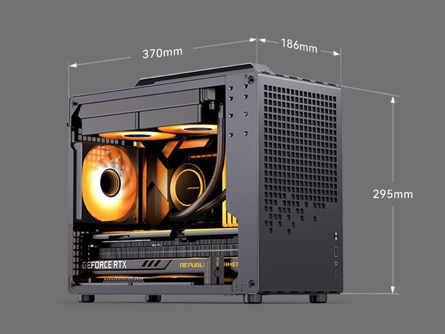 Jonsbo Z20 Black Orange Mini Case - Micro-ATX, Detachable Carrying handle, support 240 AIO 28 202451150702