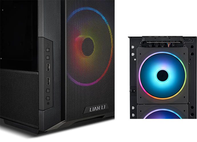 Lian Li LANCOOL 216 RGB Black Case - Mesh, 2x160mm ARGB fans front, 1x140mm PWM fan rear 57 216 1031 032