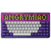 ANGRY MIAO AM 65 RGB Keyboard - Bundle - Violet Fury - 65%, Leaf Spring Mounting, 3 modes, 10000mAh battery, DIY LED Screen