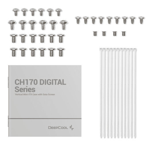 DEEPCOOL CH170 Digital - White, vertical ITX Case