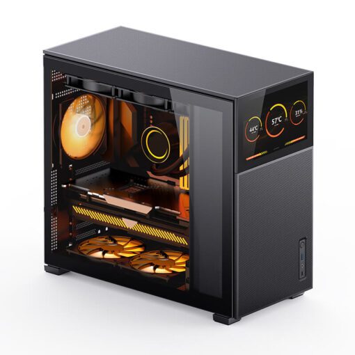 Jonsbo D41 MESH SCREEN Black ATX Mid Tower Case - Sub HD-LCD Display,Support GPU RTX 4090 + 360 AIO + ATX Power