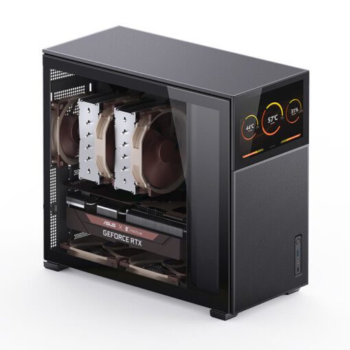 Jonsbo D41 MESH SCREEN Black ATX Mid Tower Case - Sub HD-LCD Display,Support GPU RTX 4090 + 360 AIO + ATX Power