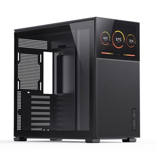Jonsbo D41 MESH SCREEN Black ATX Mid Tower Case - Sub HD-LCD Display,Support GPU RTX 4090 + 360 AIO + ATX Power