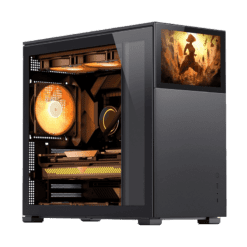 Jonsbo D41 STD SCREEN Black ATX Mid Tower Case - Sub HD-LCD Display,Support GPU RTX 4090 + 360 AIO + ATX Power