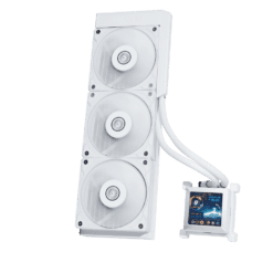 Lian Li HydroShift LCD 360S AIO Liquid CPU Cooler - White, Silent Fans, 2.88 inch IPS 480×480 res LCD Screen