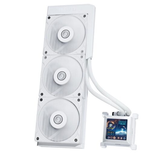 Lian Li HydroShift LCD 360S AIO Liquid CPU Cooler - White, Silent Fans, 2.88 inch IPS 480×480 res LCD Screen