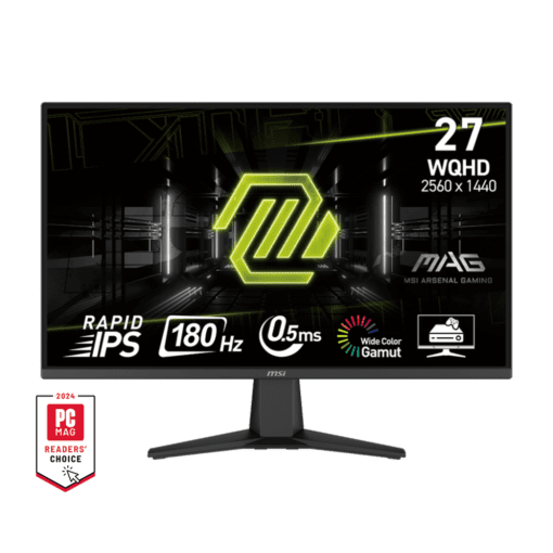 MSI MAG 275QF Gaming Monitor - 27 inch 16:9 WQHD (2560 x 1440) 180Hz 0.5ms, HDR Ready, Tilt Adjustable