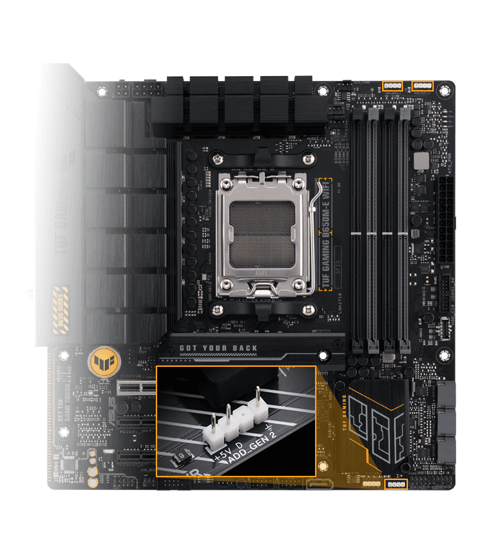 ASUS TUF GAMING B650M-E WIFI Mainboard 98 RGB Header 1