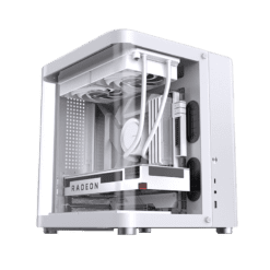 Jonsbo TK-1 White Micro ATX Mini Tower Case - Hyperboloid Glass Design, Support ATX power + 240 AIO