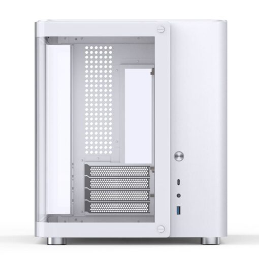 Jonsbo TK-1 White Micro ATX Mini Tower Case - Hyperboloid Glass Design, Support ATX power + 240 AIO
