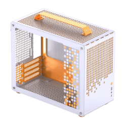 Jonsbo Z20 White Orange Mini Case - Micro-ATX, Detachable Carrying handle, support 240 AIO