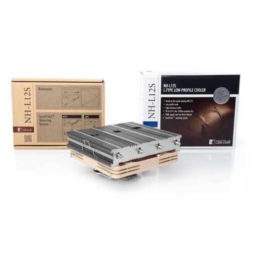Noctua NH-L12S Premium Low Profile CPU Cooler - 4 heapipes, NF-A12x15 fan