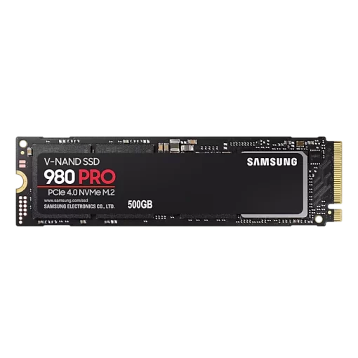 Samsung 980 Pro 500GB (MZ-V8P500BW) SSD - PCIe Gen 4.0 x4, NVMe V-NAND, M.2 2280