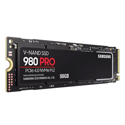 Samsung 980 Pro 500GB (MZ-V8P500BW) SSD - PCIe Gen 4.0 x4, NVMe V-NAND, M.2 2280
