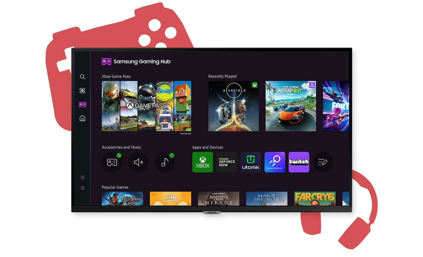 Samsung Smart M5 M50D FHD LS32DM500EEXXV FHD Monitor - 32 inch, VA, 60Hz, 4ms, FHD (1920 x 1080) 32 vn feature where gaming comes together 540991805