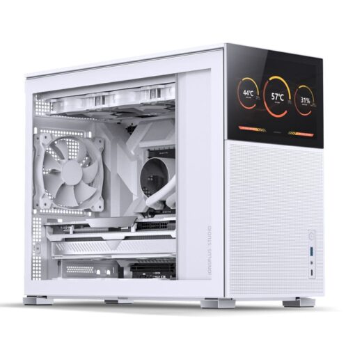 Jonsbo D31 MESH SCREEN White M-ATX Case - Sub HD-LCD Display