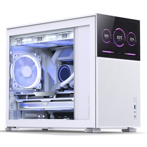 Jonsbo D31 MESH SCREEN White M-ATX Case - Sub HD-LCD Display