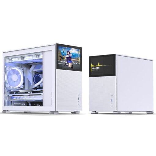 Jonsbo D31 MESH SCREEN White M-ATX Case - Sub HD-LCD Display