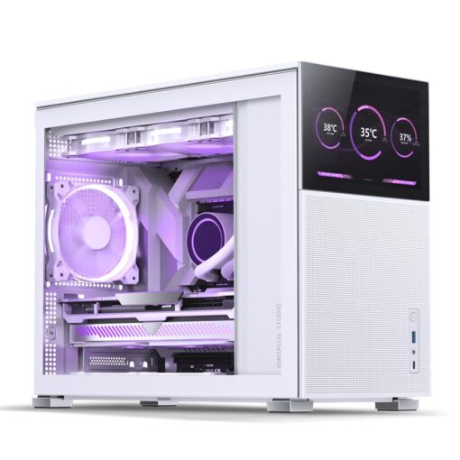 Jonsbo D31 MESH SCREEN White M-ATX Case - Sub HD-LCD Display