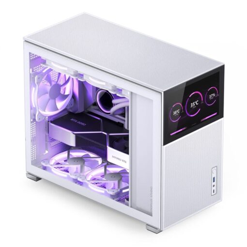 Jonsbo D31 MESH SCREEN White M-ATX Case - Sub HD-LCD Display