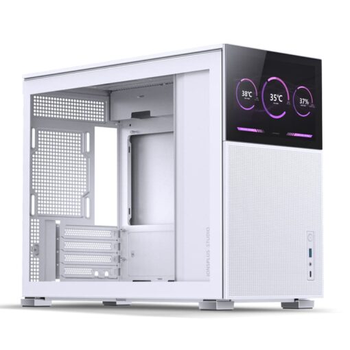 Jonsbo D31 MESH SCREEN White M-ATX Case - Sub HD-LCD Display