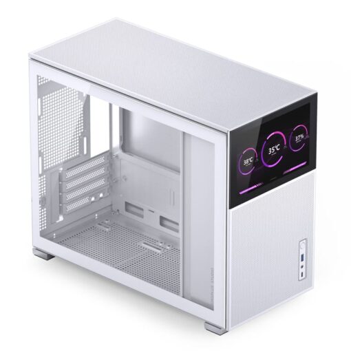 Jonsbo D31 MESH SCREEN White M-ATX Case - Sub HD-LCD Display