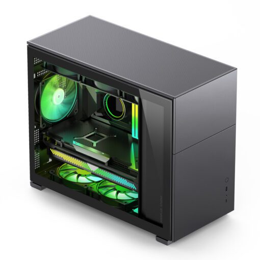 Jonsbo D31 STD SCREEN Black M-ATX Case - Sub HD-LCD Display