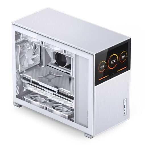 Jonsbo D31 MESH SCREEN White M-ATX Case - Sub HD-LCD Display