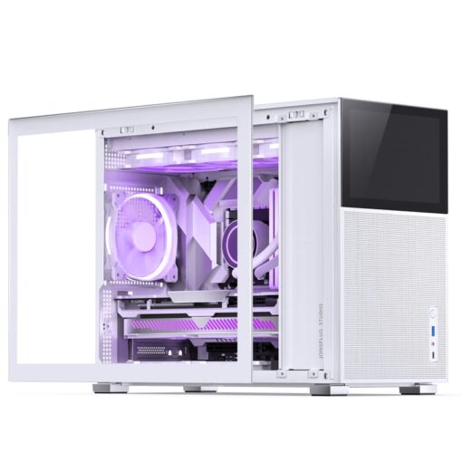 Jonsbo D31 MESH SCREEN White M-ATX Case - Sub HD-LCD Display