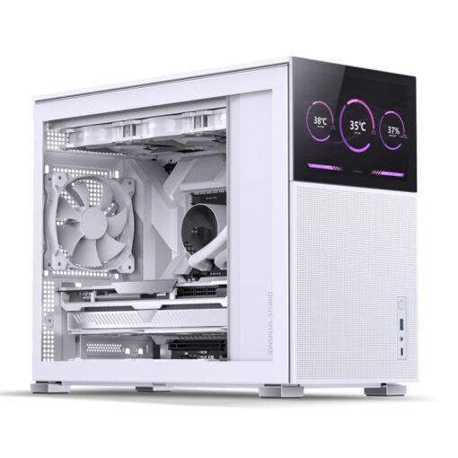 Jonsbo D31 MESH SCREEN White M-ATX Case - Sub HD-LCD Display