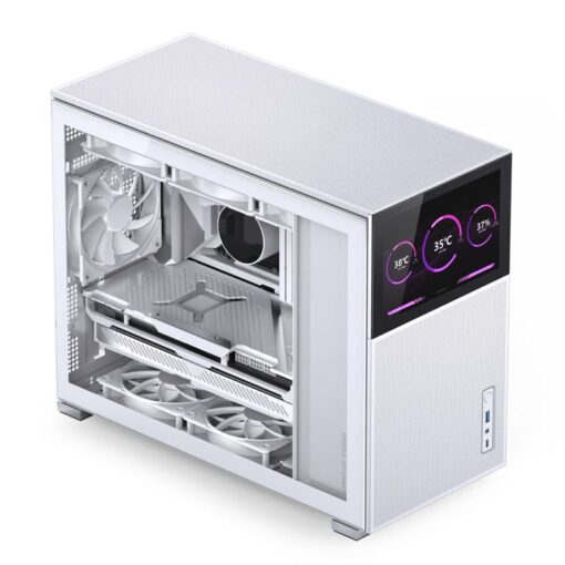 Jonsbo D31 MESH SCREEN White M-ATX Case - Sub HD-LCD Display